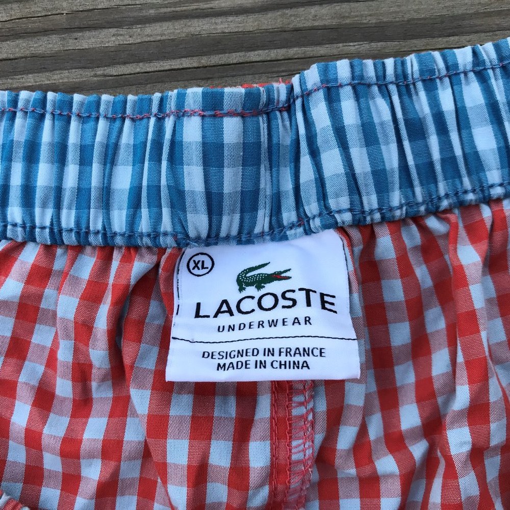 Lacoste Men Underwear Boxer Orange/Gray Under XL - Picture 6 of 8